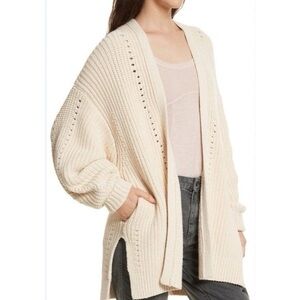 Free People Cream Knit Nightingale Cardigan